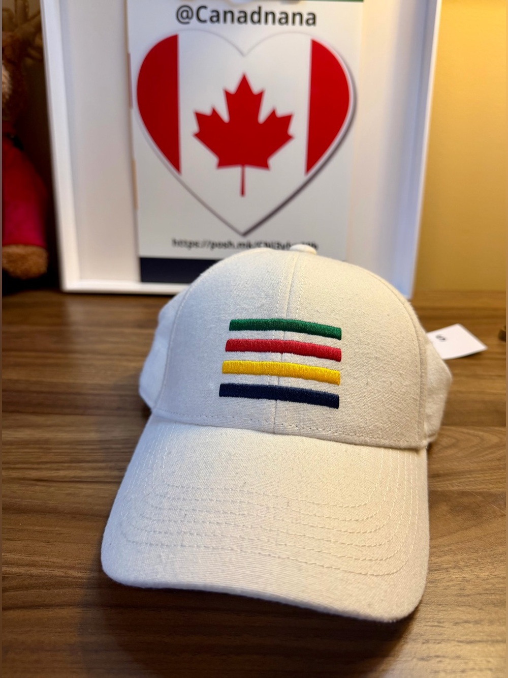 HBC Stripes Natural Colour Unisex Adult Baseball Cap with Embroidered stripes